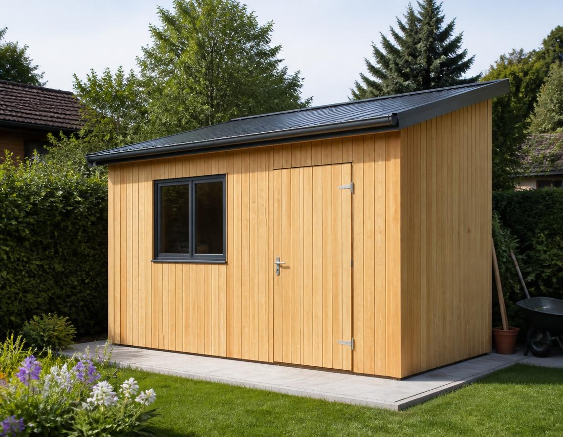 Zahradní domek 3 × 4 m s pultovou střechou